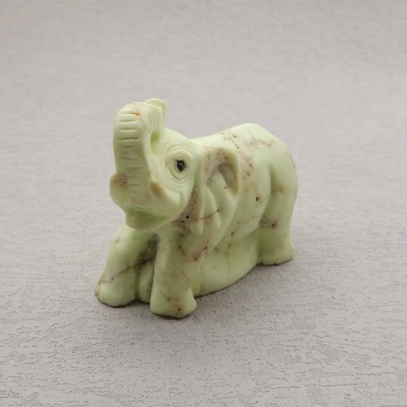 Natural Stone Lemon Jade Carving Animal Elephant Ornaments For Decoration Gemstones Jewelry 63x52x25mm 91g