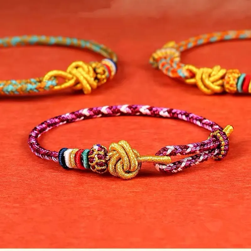 Fashion Hand Braided Dragon Rope Colorful Lucky Bracelet Bangle Women Men Best Friends Lovers' Gift Bracelet Size Adjustable