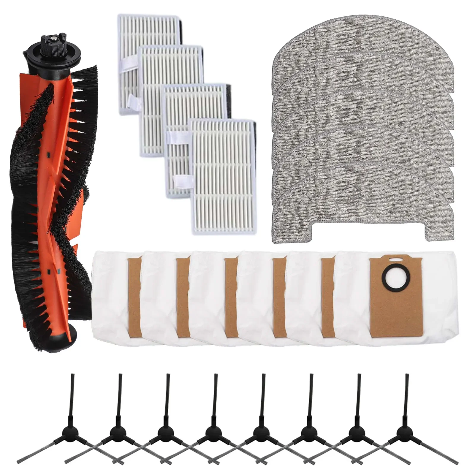 For MONSGA MS1 MAX Robot Vacuum Parts Accessory Pack Complete Set Including Main Brush Mop Cloths Filters And Dust Bags