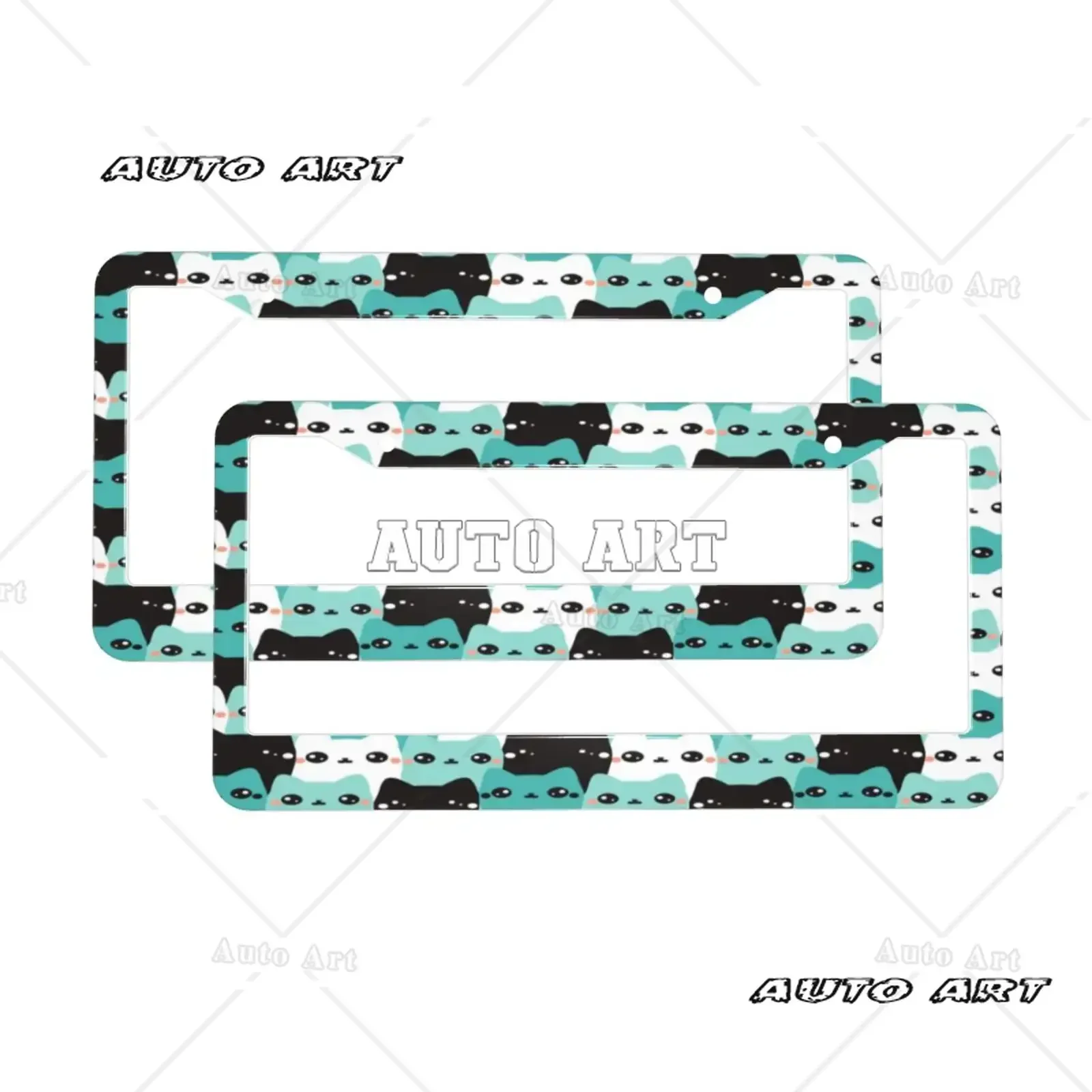 Cute Cat Animals Pet Patterns Standard Aluminum Alloy Car License Plate Cover Car Accessories Waterproof License Plate Cover