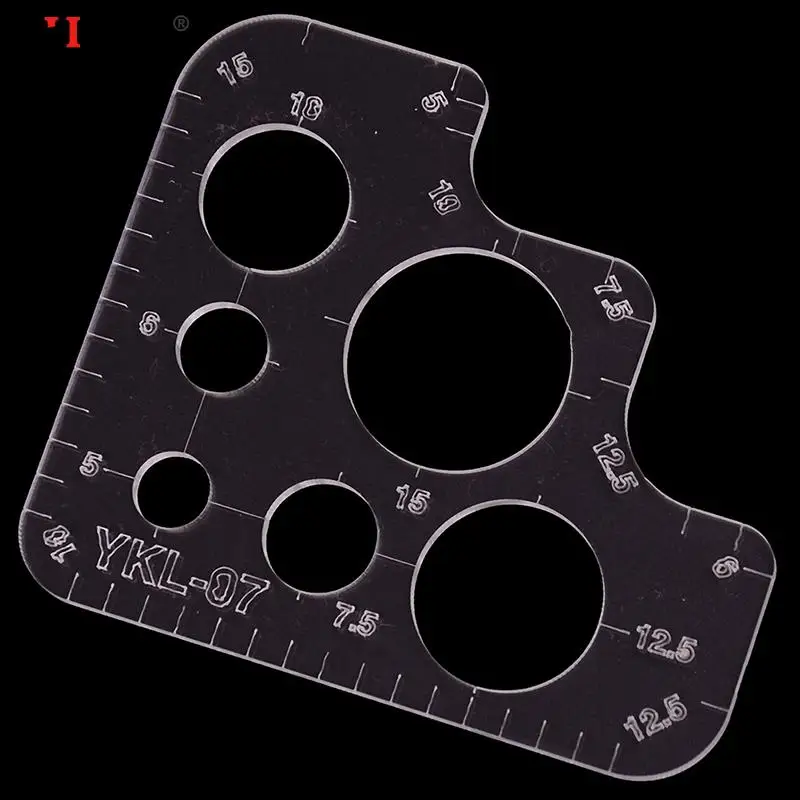 1 pz acrilico arrotondato righello regole R strumento di fornitura fai da te modello a grandezza naturale per righello di disegno modello in pelle fatto a mano