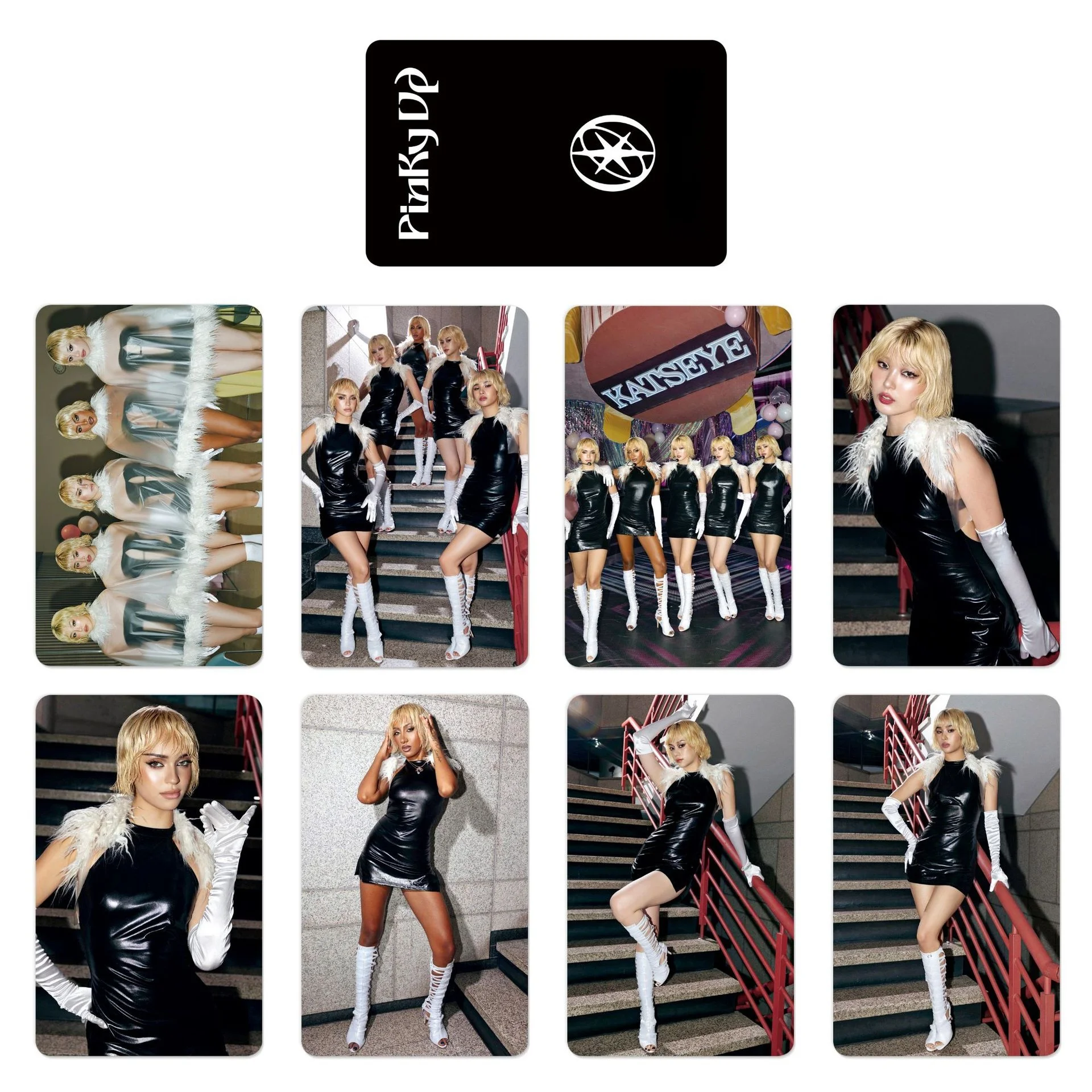 8Pcs/Set pop Idol KATSEY New Album Pinky UP CHAOS HD Printd Personal Lomo Card Photocards Fans Gift image 6