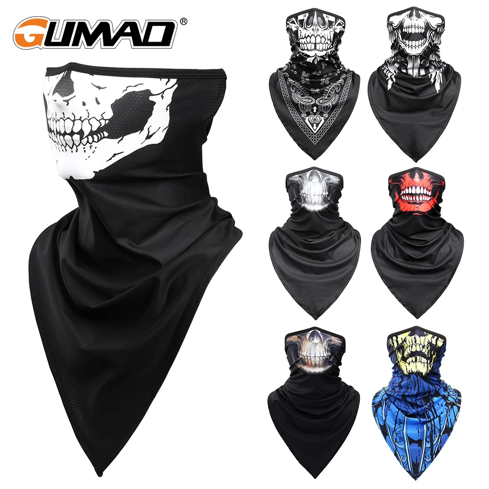 Skull Half Face Mask Sports Tube Scarf Hiking Cycling Bandana Quick-drying Hunting Running Biycycle Neck Gaiter Men Women Summer