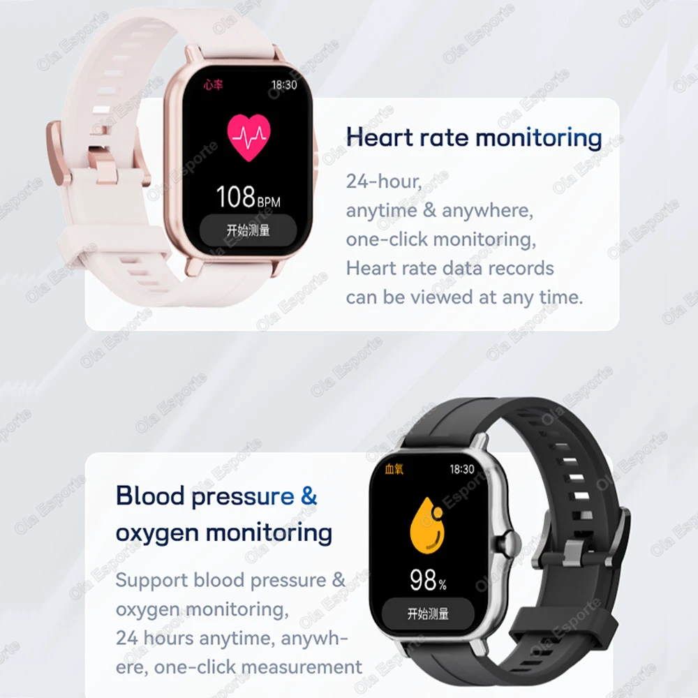 2025 Bluetooth Call Smart Watch Heart Rate Blood Oxygen 24/7 Health Tracking Multi Sport Modes Message Notifications Smartwatch