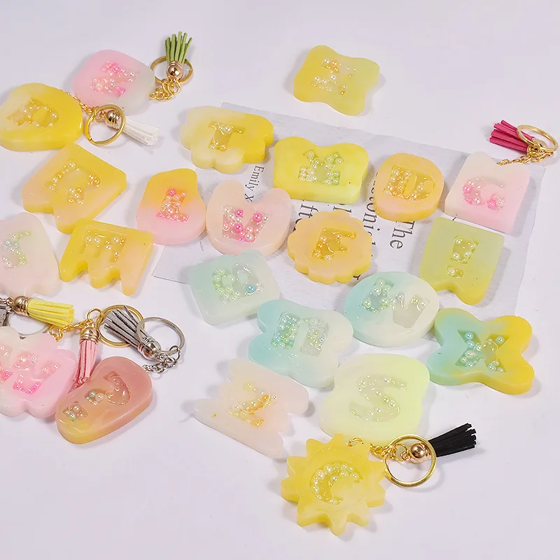 Quicksand Letter Pendant Epoxy Resin Mold DIY Letter Symbol Keychain Decorative Pendant Silicone Mould Home Decor Gift Tools