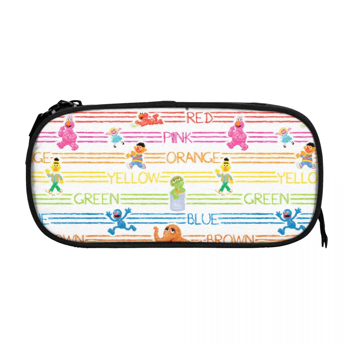 Rainbow Color Sesames Streets Pencil Cases Cookies Monsters Pen Box Bag Student Big Capacity School Supplies Zipper Pencil Pouch