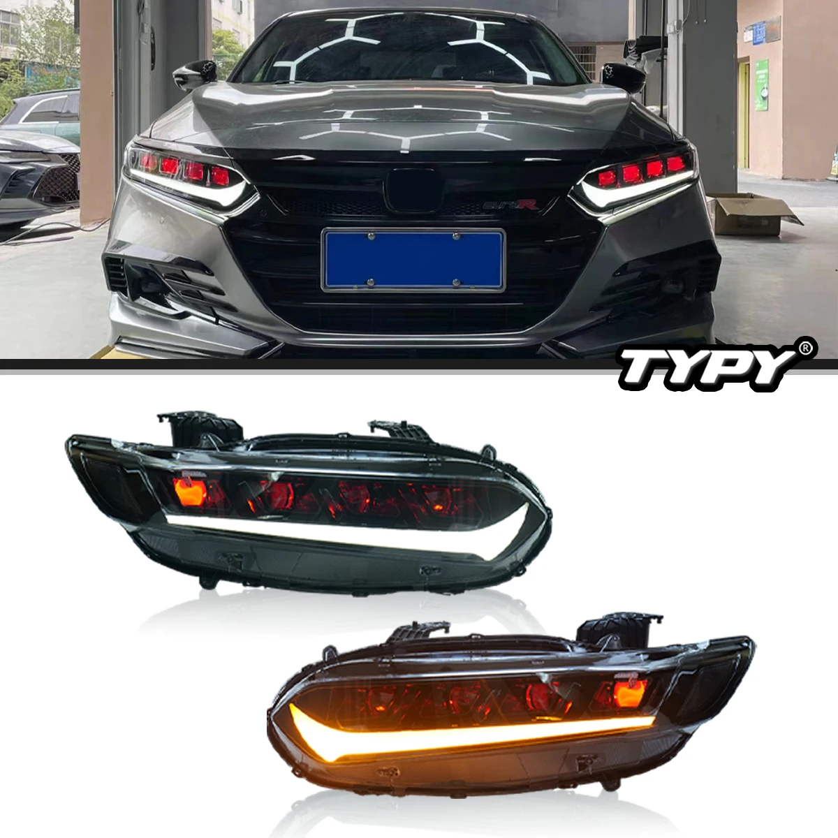 

TYPY Car Headlights For Honda Accord 2018-2022 LED Car Lamps Daytime Running Lights Dynamic Turn Signals Car Accessories