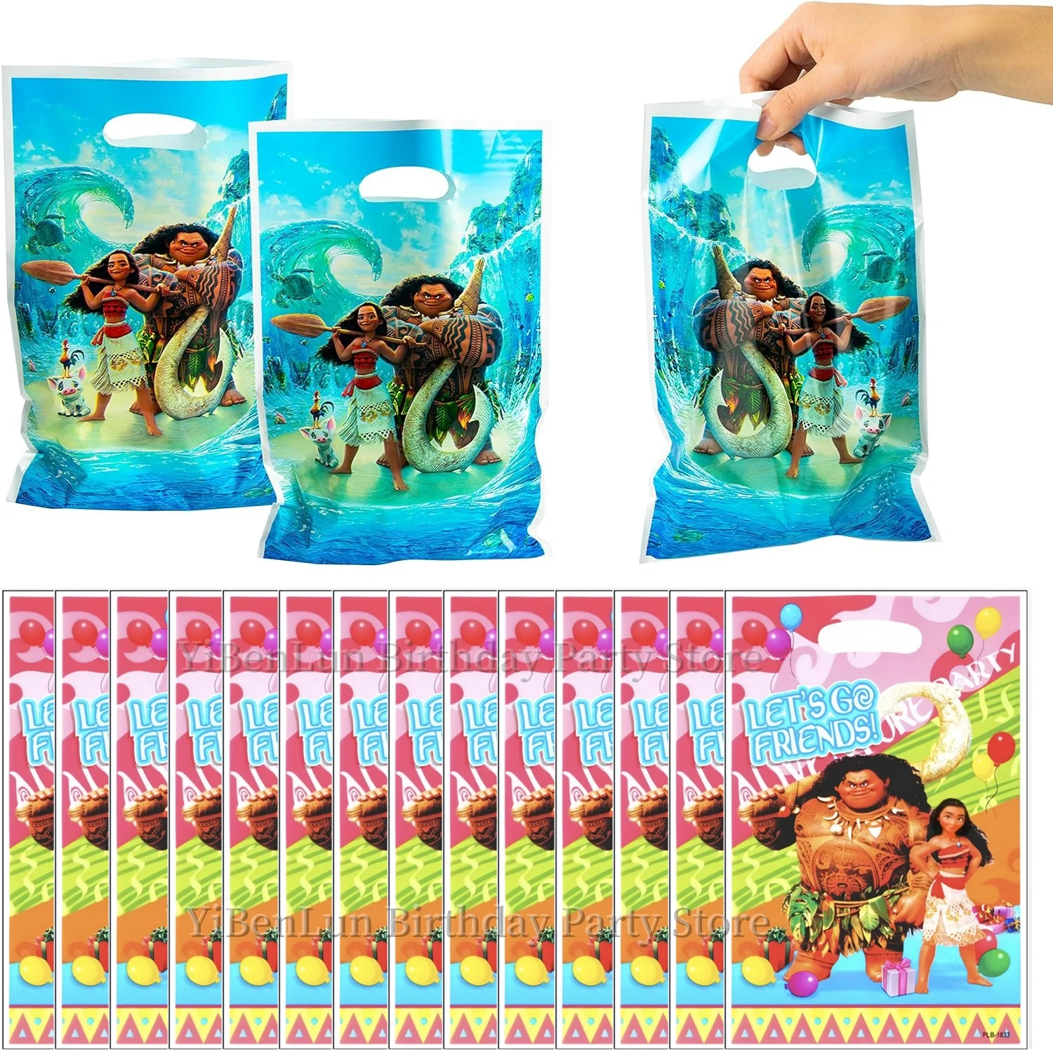 Disney Moana Gift Bags Birthday Party Decor Princess Goodie Bag Candy Gift Packaging Baby Shower Kid Girls Favors Party Supplies