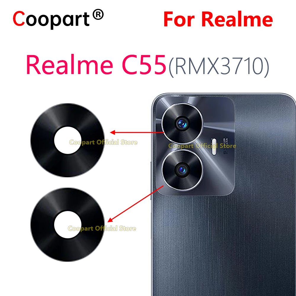 New Coopart Rear Back Camera Glass Lens For Realme C55 Replacement With Adhesive Sticker RMX3710