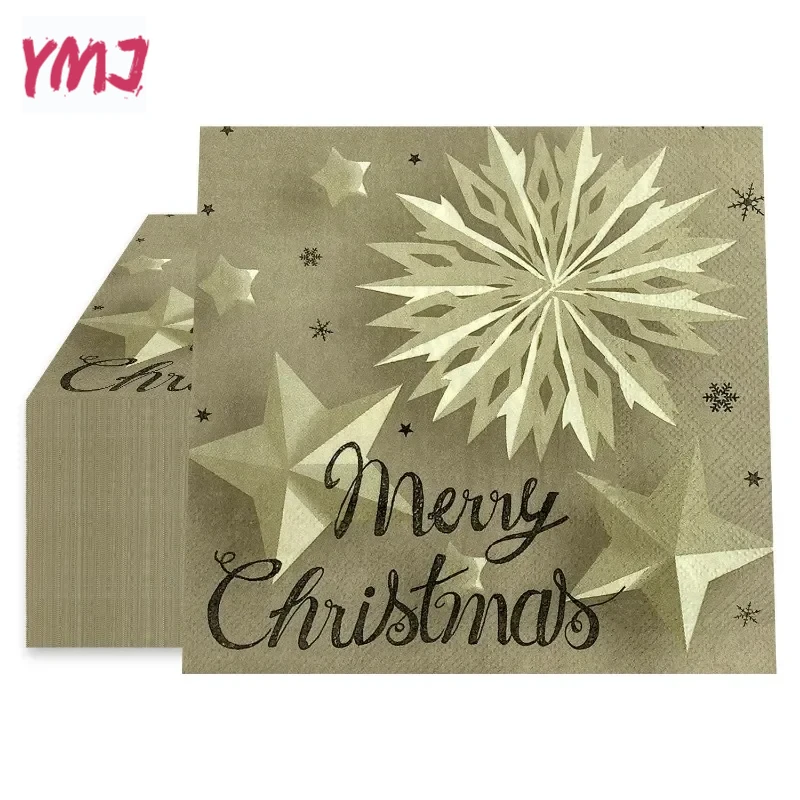 Christmas Series Snowflake Star Printed Napkins Christmas Party Table Decoration Paper Placemats Butterfly Bart Paper 10/20pcs