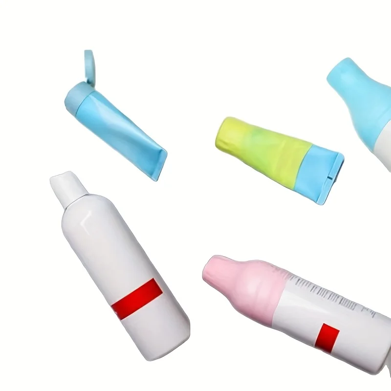 4 Stück Flaschenhüllen aus Silikon in zufälligen Farben, Reiseutensilien, Reisegrößen-Toilettenartikel und Essentials für Geschäftsreisen – Detail 1