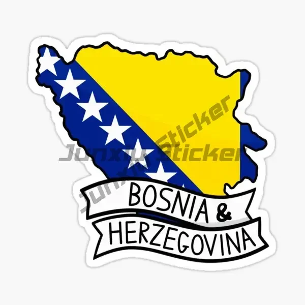 

Herzegovina BIH Flag Map Skull National Emblem Stickers Laptop Truck Motorcycle Wall Bicycle Off-road PVC Decal