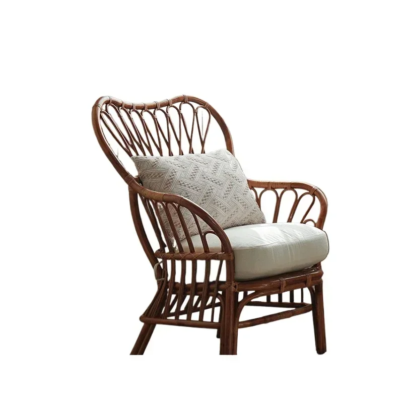 

B & B real rattan retro rattan recliner balcony living room courtyard leisure chair household medieval sofa chair