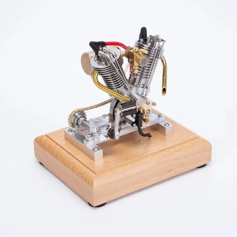 V2 Engine Model Scooter Motorcycle Operable Starting Fuel Engine Hobby Enthusiast Collection