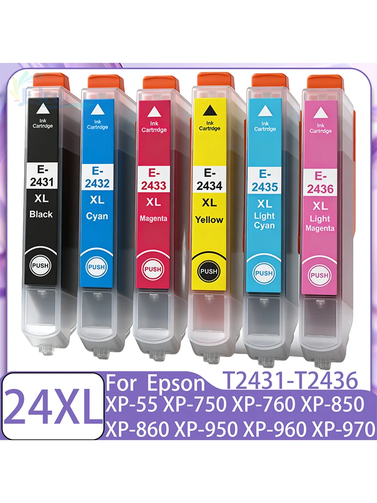 24 24XL T2431 T2432 T2433 Kompatybilne wkłady atramentowe do drukarek Epson Expression Photo XP-55 XP-750 XP-760 XP-850 860 950 960 970 — zdjęcie produktu 7