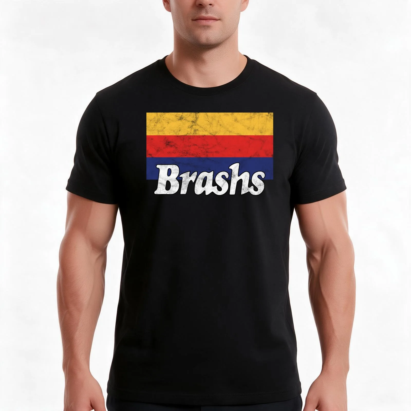 Brashs (Vintage Worn Look] T-Shirt, Summer Casual Cotton Tee, Oversized Streetwear Tops, Vintage Graphic Print, Unisex Men Women