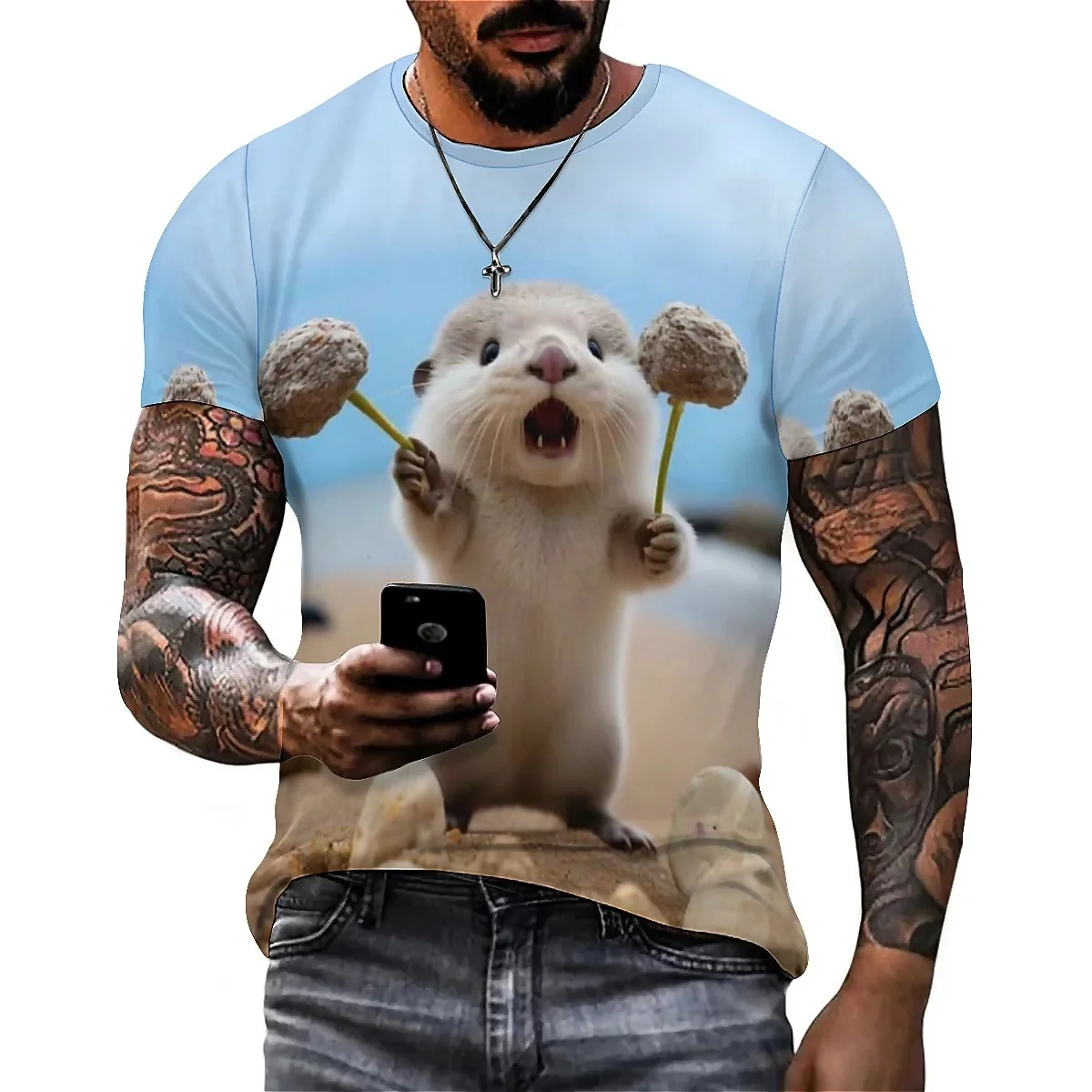 

New Personalized Theme Clothing Men's 3D Printed Short Sleeve T-Shirt - Party Style