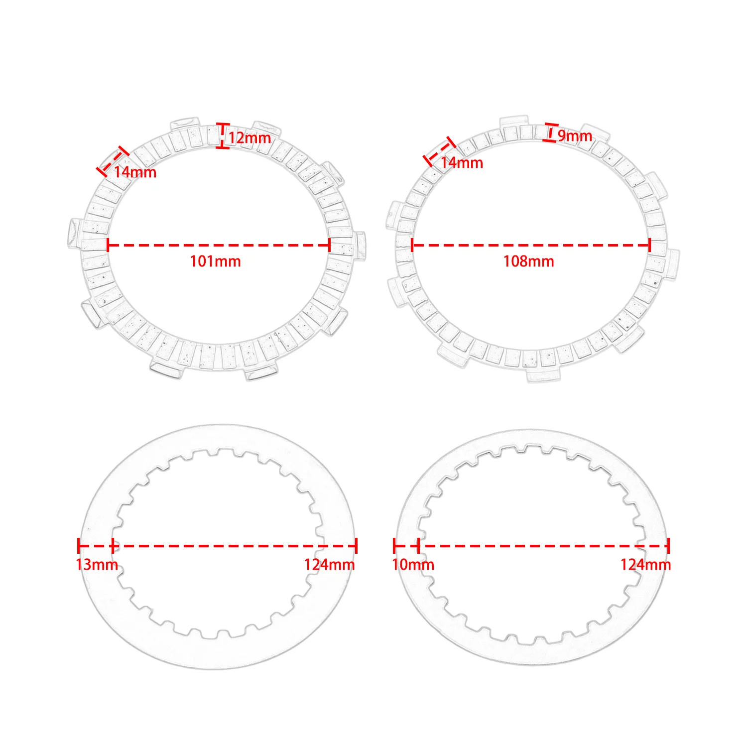 Friction Clutch Plates Set Replacement For Zontes ZT 310 350 ZT310 ZT350 Sliding Motorcycle Cylinder Head Engine Parts