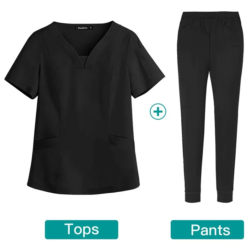 

Slim Fit Women Medical Scrubs Sets Hospital Work Uniforms Surgical Gowns Nursing Accessories Dental Clinic Beauty Salon Workwear