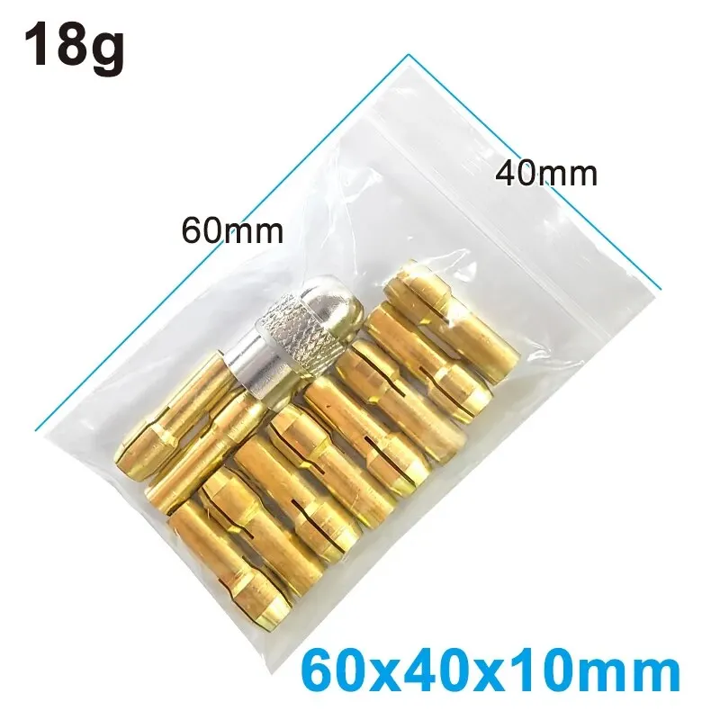 11pc Brass Chuck Silver Nut Electric Grinding Drill Bit Clamp Mini Drill Bit Chuck Electric Tool Accessory Set