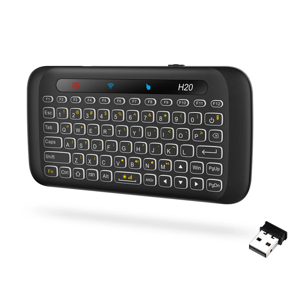 H20 Touch Keyboard 2.4GHz Mini Wireless Keyboard Backlight Touchpad Air Mouse IR Leaning Remote Control for Android TV Box PC