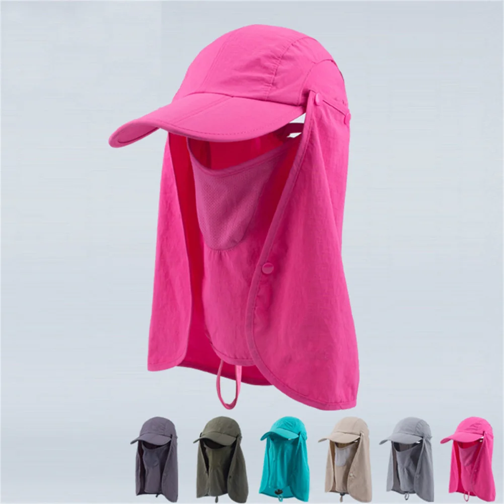 

Foldable Sun Cap, Fishing Hats, Fashion Summer Outdoor UV Protection Caps With Detachable Neck Flap And Face Cover