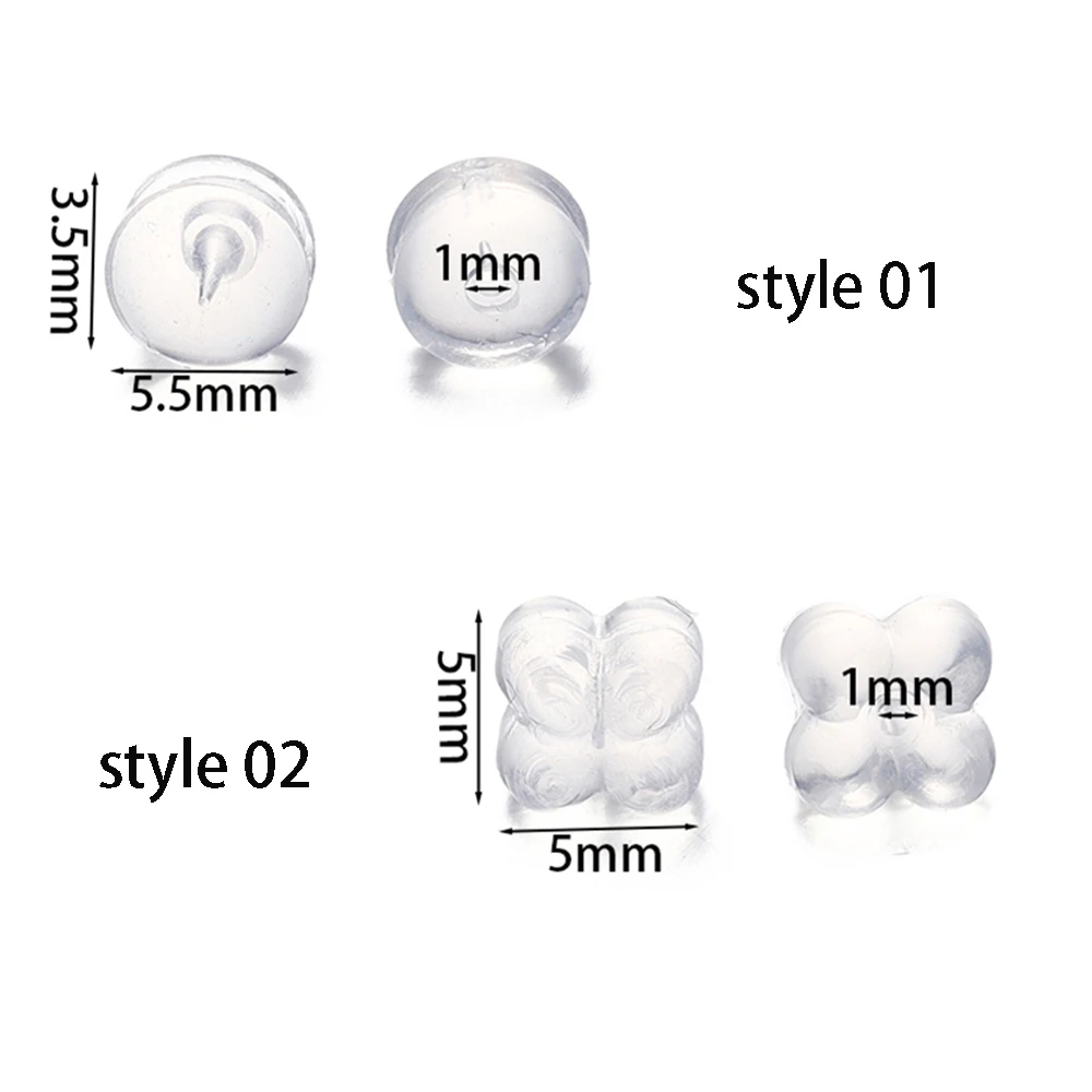 20Pcs/Lot Clear Soft Silicone Rubber Earring Backs Safety Stopper Rubber Parts Ear Plugging for Making Earrings Caps Earring