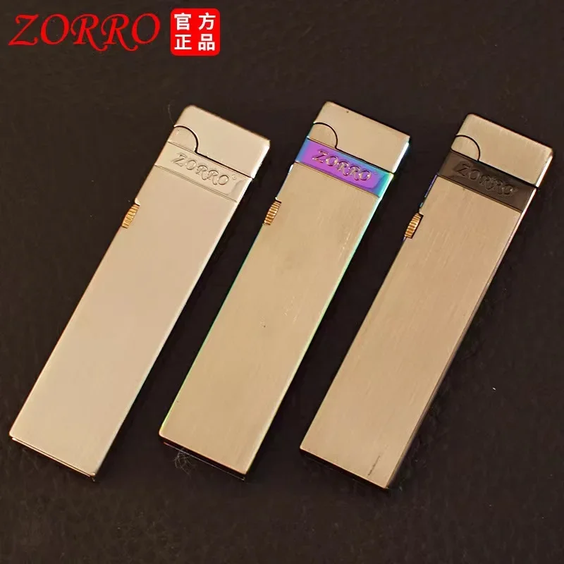 ZORRO Mini Slim Long Kerosene Lighter Resin Craft Classic Grinding Wheel Ignition Portable Smoking Accessories Gadgets For Men