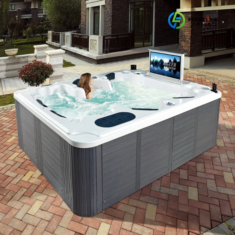 FL Customized Premium Hottub Outdoor Spa Pool Hot Tub With Water Chiller Tank Bathtub Jets Tub for Villa Backyard Leisure
