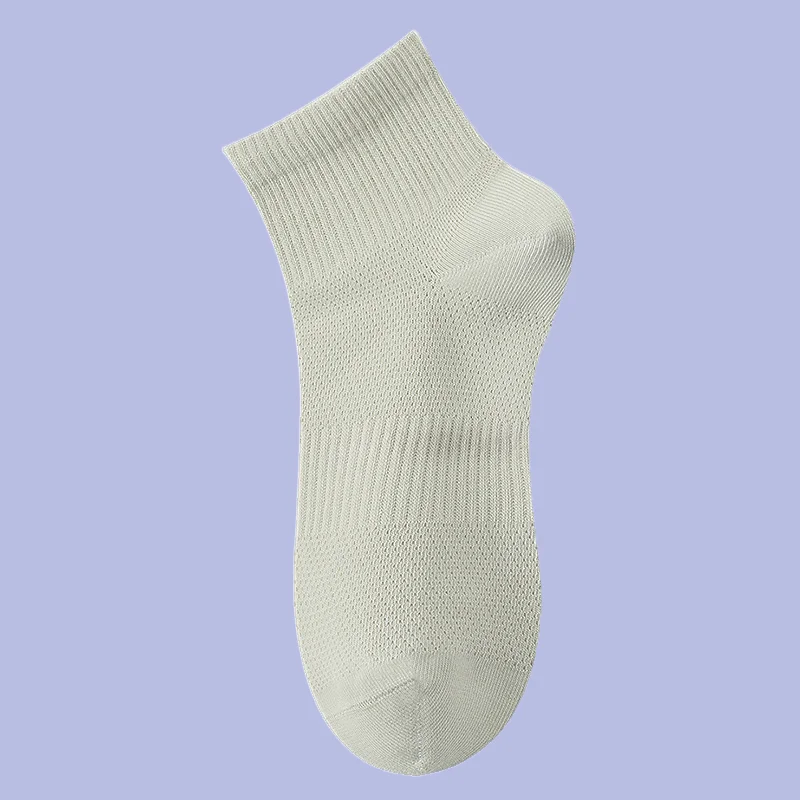 5/10 Pairs Summer Thin Women's Mid-Tube Mesh Breathable Spring and Autumn Boat Socks Sweat-Absorbent Socks Black and White Socks