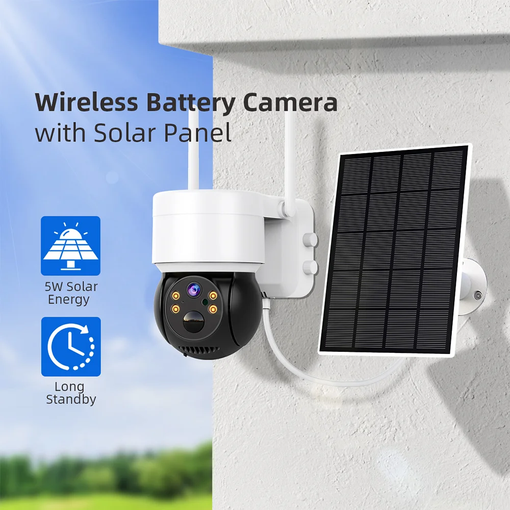 

WIFI Solar Camera 1080P PIR Human Detection 2MP Outdoor Security With Solar Panel Wireless Surveillance PTZ Battery Camera iCsee