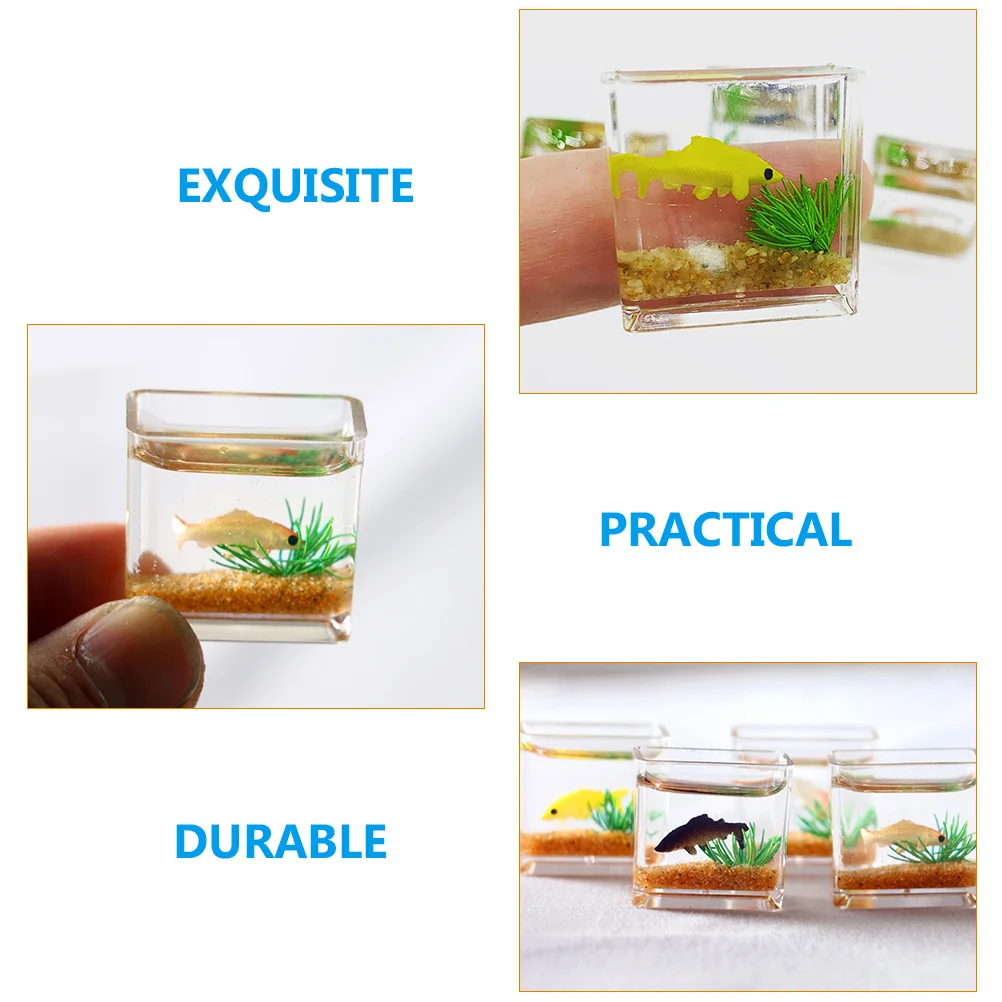 

3Pcs Mini Goldfish Tank Bowls Realistic Small Fish Bowl Decor for Tiny House Micro Garden Mini Fish Bowl Model