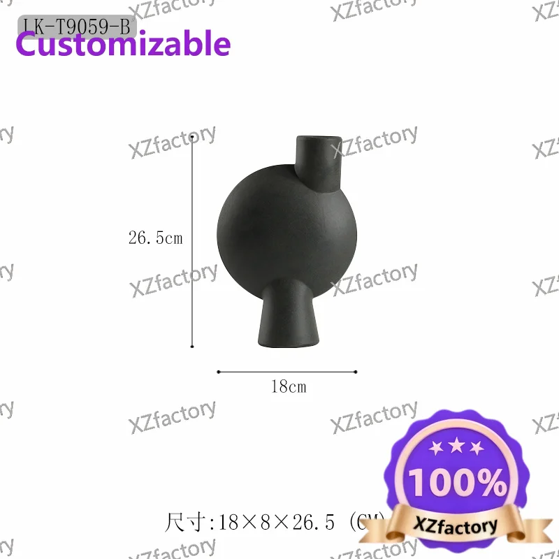 

Factory Direct 2026 Top RatedMinimalist ceramic vase, wabi-sabi wind ornament, home jewelry, Nordic flower utensils, modern hand