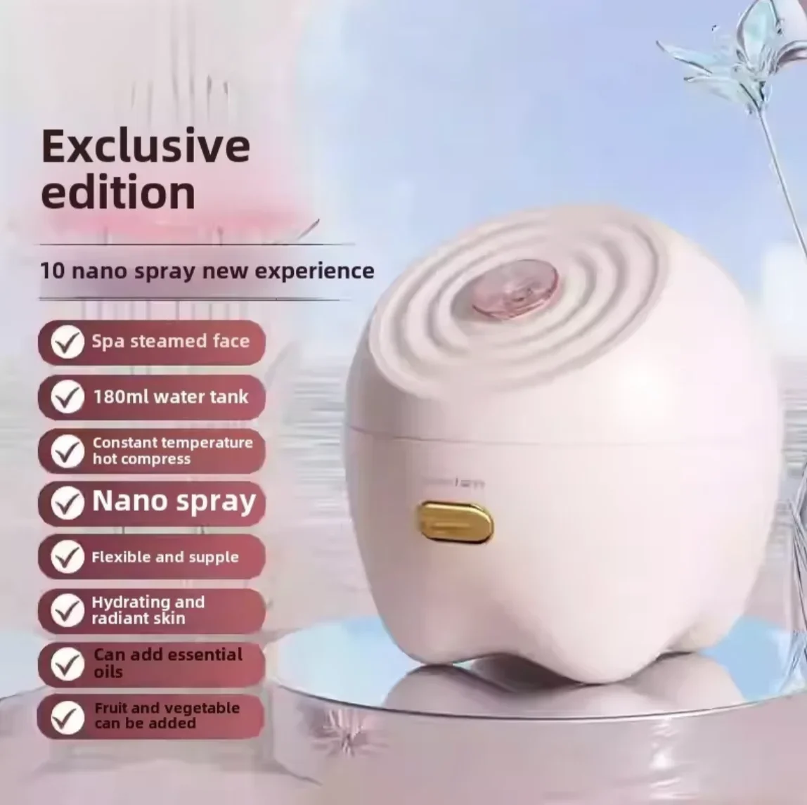 Spray face steamer Nano sprayer Household face beauty instrument hydration