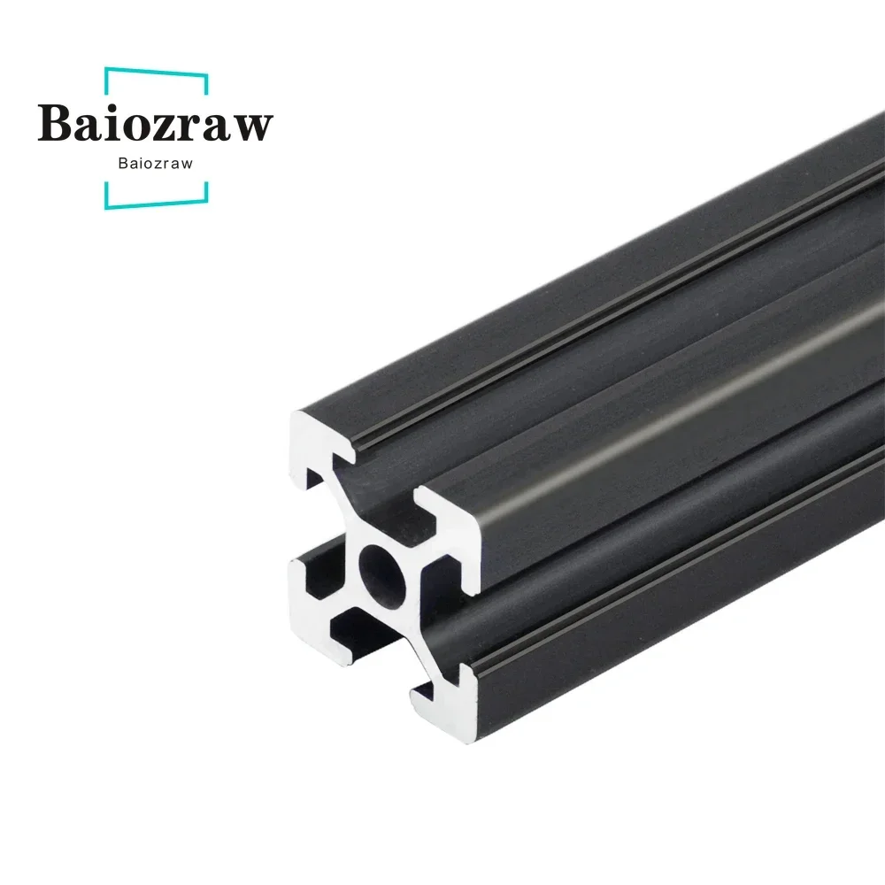 1 Stuks Zwart 100-800 Mm 2020 V Slot Aluminium Profiel Extrusie Voor 3D Printer Cnc Graveermachine schieten Track Houtbewerking Diy