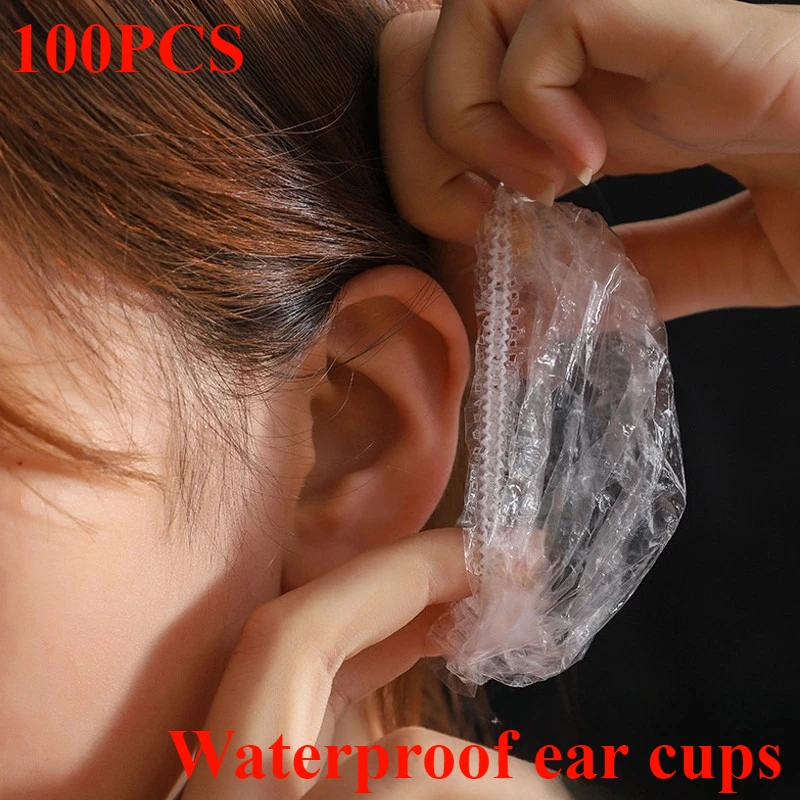 أكواب أذن للاستعمال مرة واحدة، مادة الضغط المنخفض، حماية الأذن المقاومة للماء، أكواب أذن صبغ الشعر 100 قطعة