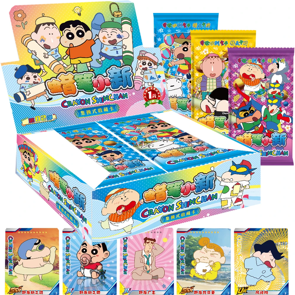 

Anime Crayon Shin-Chan Collection Card For Kids Main Character Nohara Shinnosuke Rare Battle Transaction Card Table Toys Gifts