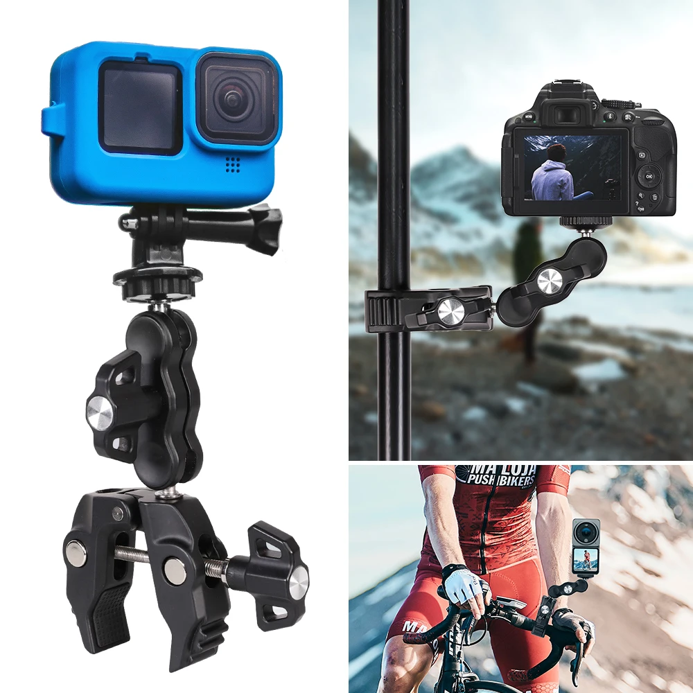 Bicycle Motorcycle Handlebar Bracket For Insta 360 X4 X3 X2 GoPro 13 12 11 10 DJI Selfie Stick Monopod Mount Moto Bike Accessory