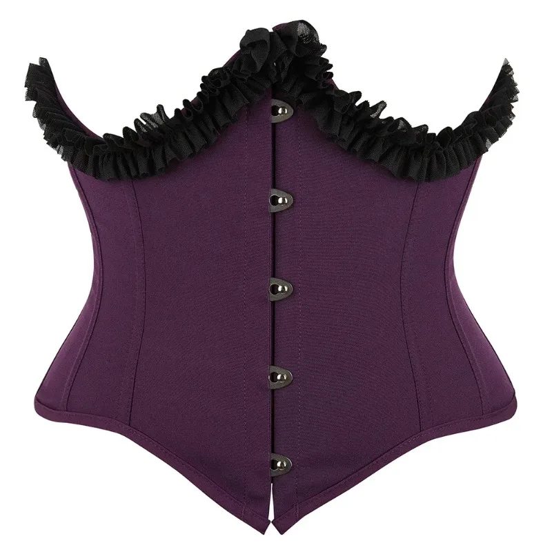 

Waist Cincher Corset for Women, Purple Gothic Bustier Top Sexy Lace Up Shaper, Victorian Workout Corselet