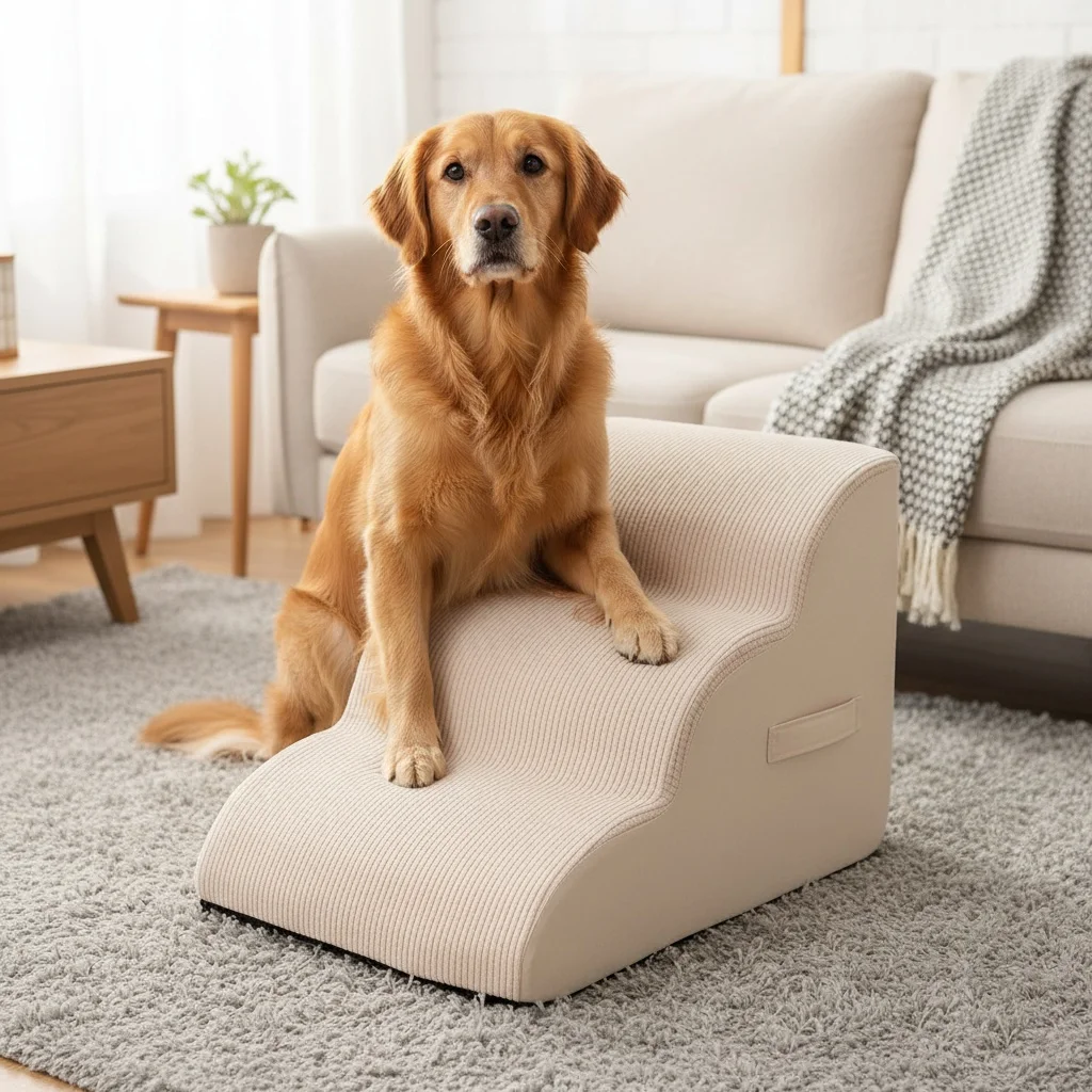 犬用階段、ペット用骨型ハンドル付き子犬用階段、ソファベッドの横にある犬用スロープ、ペットの関節保護用安全階段、高齢犬用階段