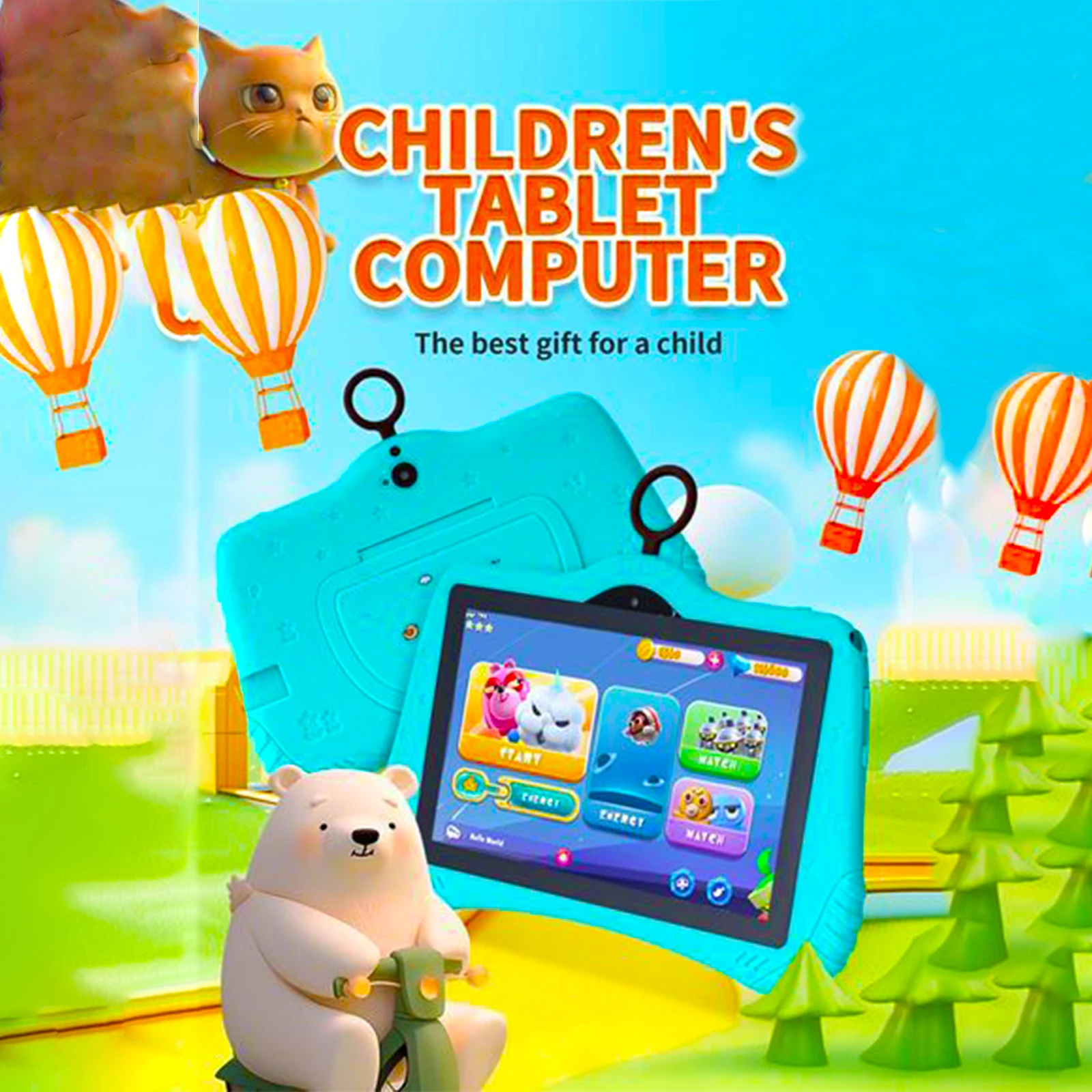 Nuovo Tablet Pc WiFi 5G da 7 pollici per i migliori regali per bambini Android Gioco per bambini Tavolette per apprendimento educativo Quad Core 4 GB RAM 64 GB ROM