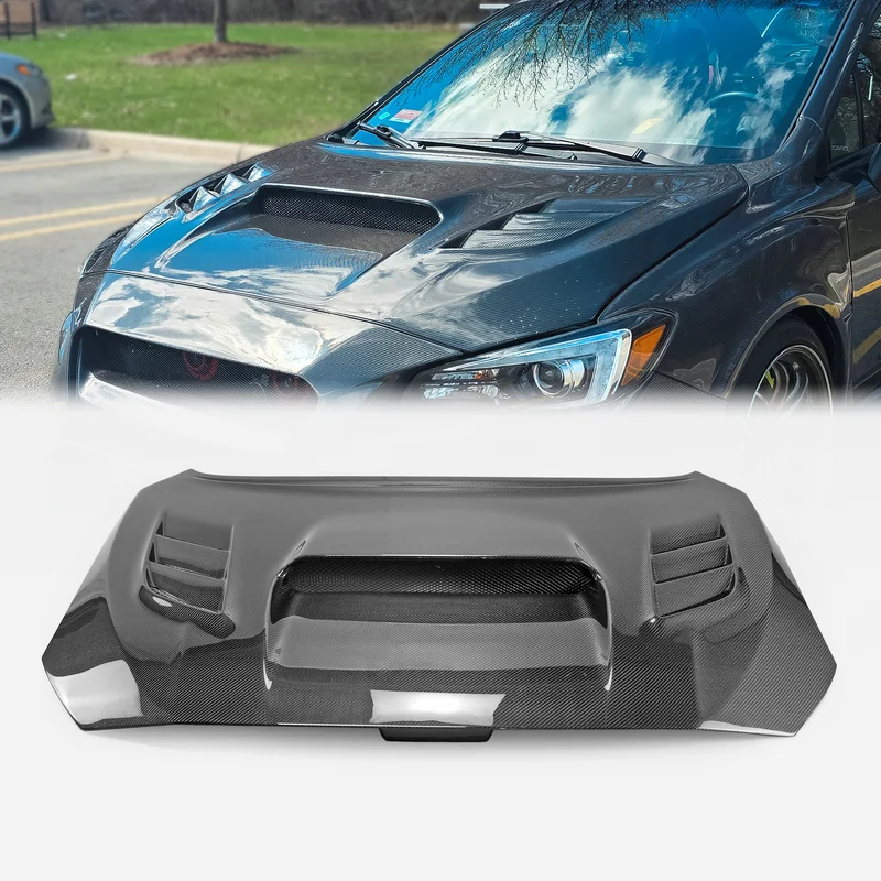 

For Subaru 14-18 WRX STI S4 VAB VAF VRSA1 Style front hood Carbon fiber trim bodykits body kit