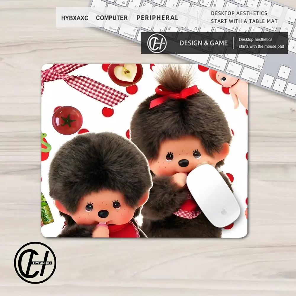 Cute M-Monchhichi-M Mouse Pad Multiple sizes Large Square Computer Office Game Table Mats XS Cartoon Rubber Anti-slip Mousepad