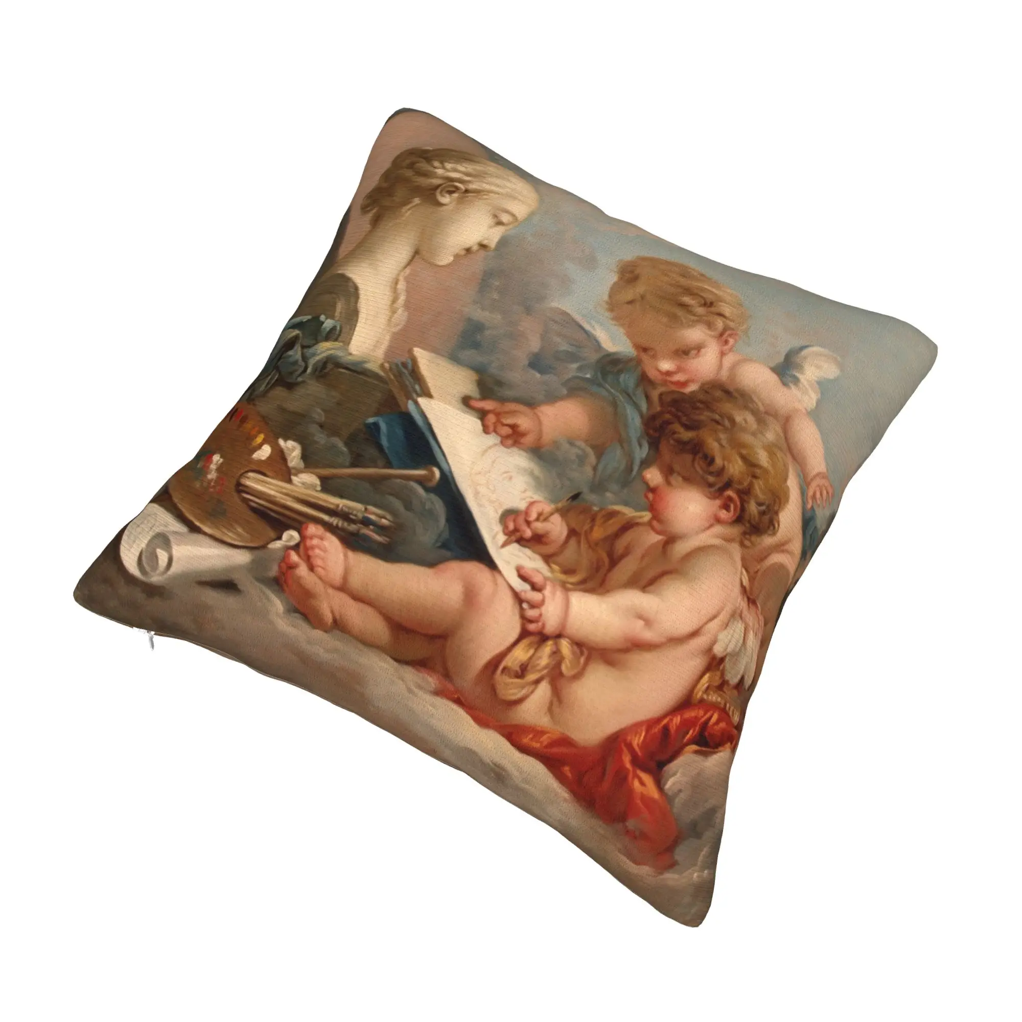 Aesthetic Renaissance Angel Cherub Luxury Throw Pillow Covers Home Decorative Boucher Rococo Art Chair Cushion