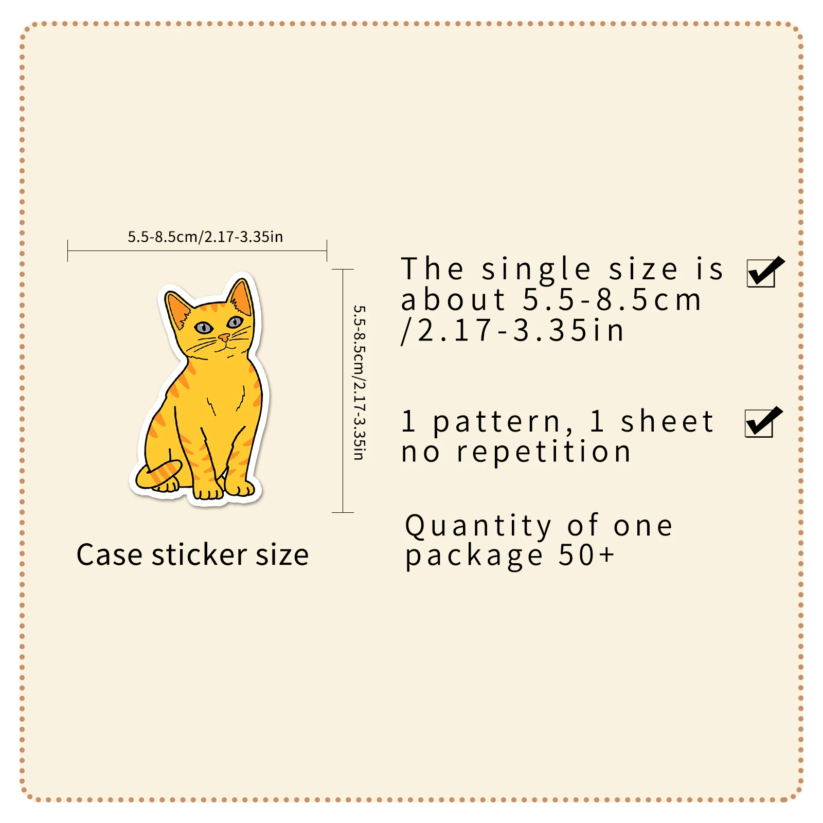 50Pcs Orange Cat Series Cartoon Cute Waterproof Sticker Skateboarding Snowboard Retro Vinyl home decal Sticker