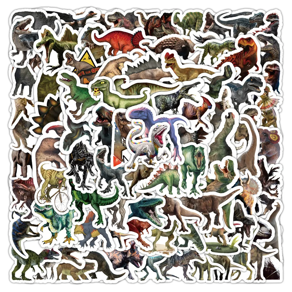 10/30/50/100PCS Cool Jurassic Dinosaur Stickers Graffiti PVC Waterproof DIY Skateboard Laptop Notebook Water Bottle Cartoon Toys