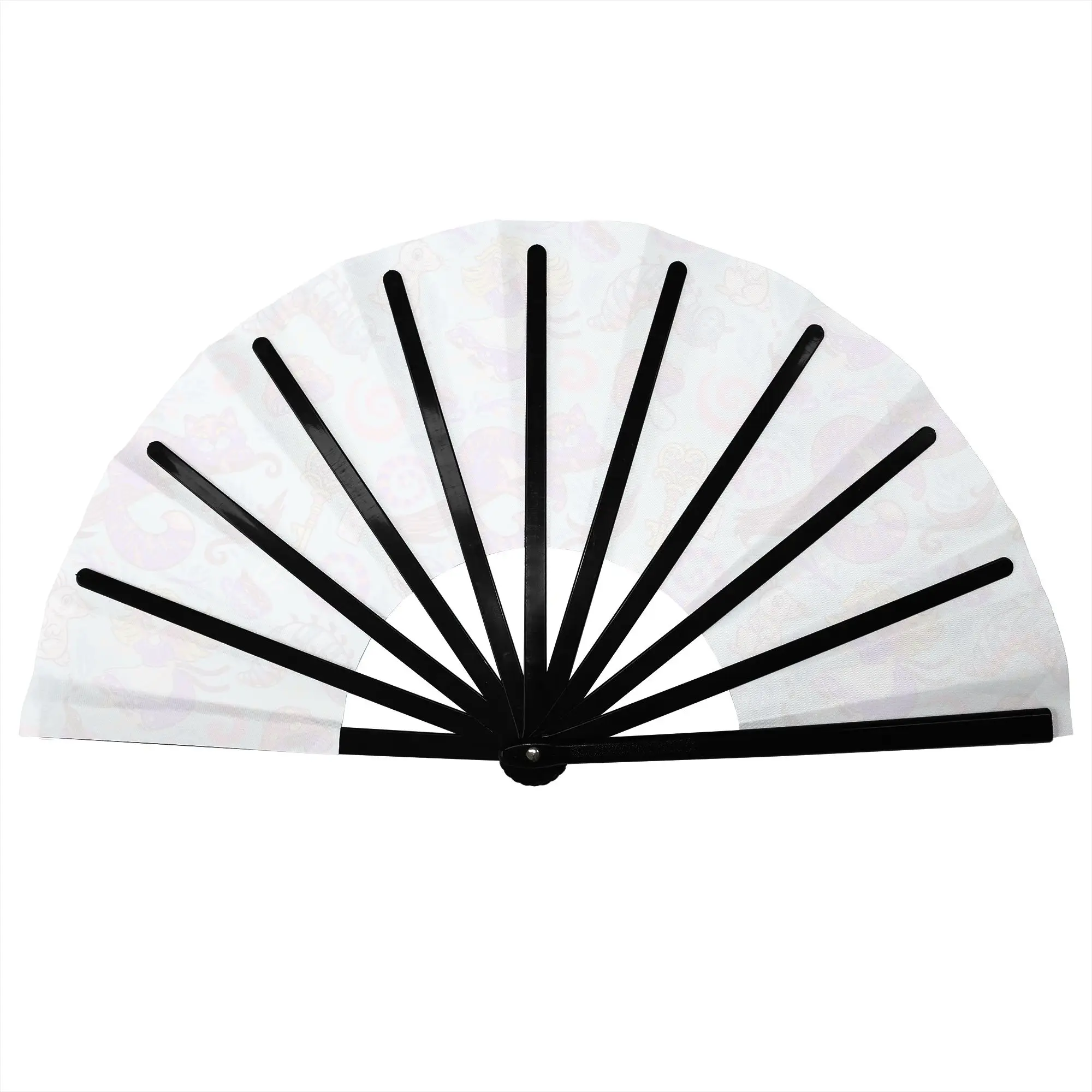 Cheshires Anime Cat Stylish Hand Fan Men Alices Cartoon Printed Polyester Fan Trendy Costume Prop Folding Fans For Dancing Gift
