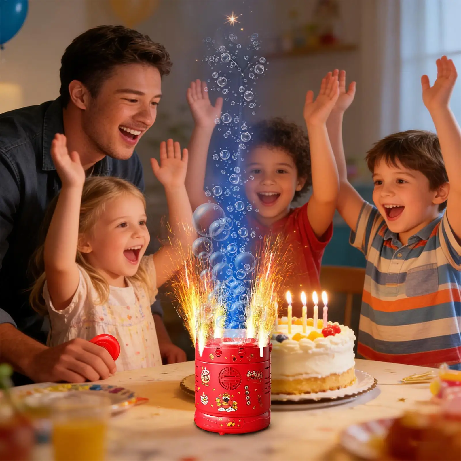 Bubble Machine For Kids USB Rechargeable Outside Activities With Lights Automatic Bubble Blower Toys For Wedding Christmas