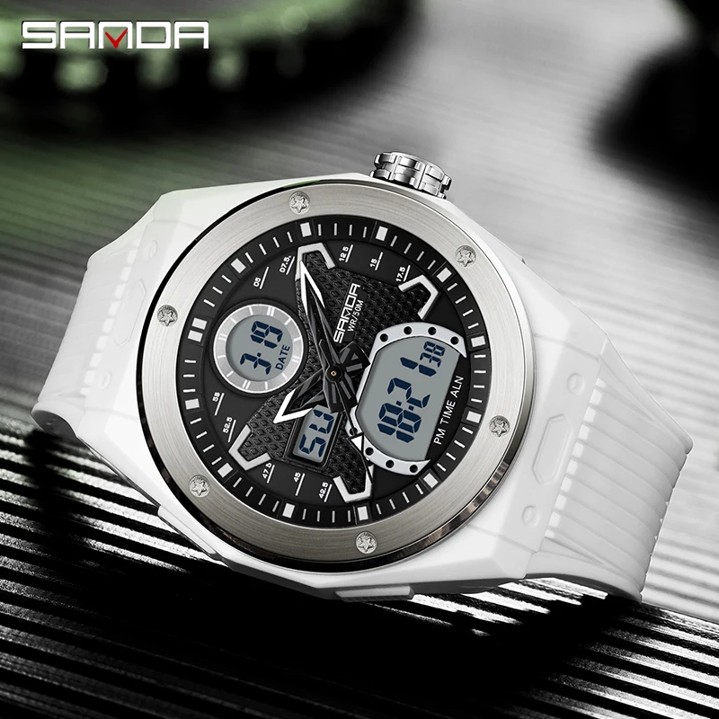 

SANDA Men's Sport Military Watches 5ATM Waterproof Quartz Wristwatch Male Stopwatch Auto Date Watch For Men Relogio Masculino