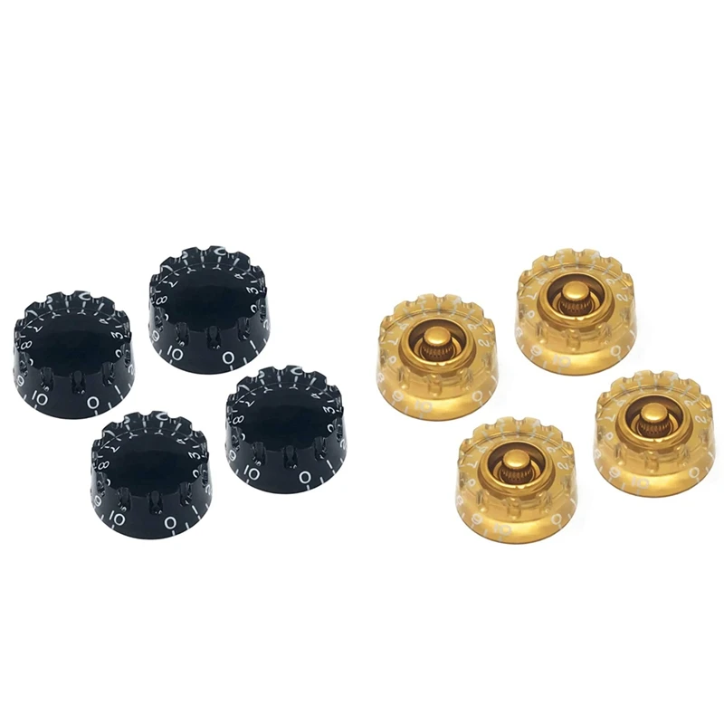 Notched Speed Knobs For Gibson Les Paul SG Electric Guitar (Set Of 4) Knurled Fits 24 Fine-Spline Shaft Pots